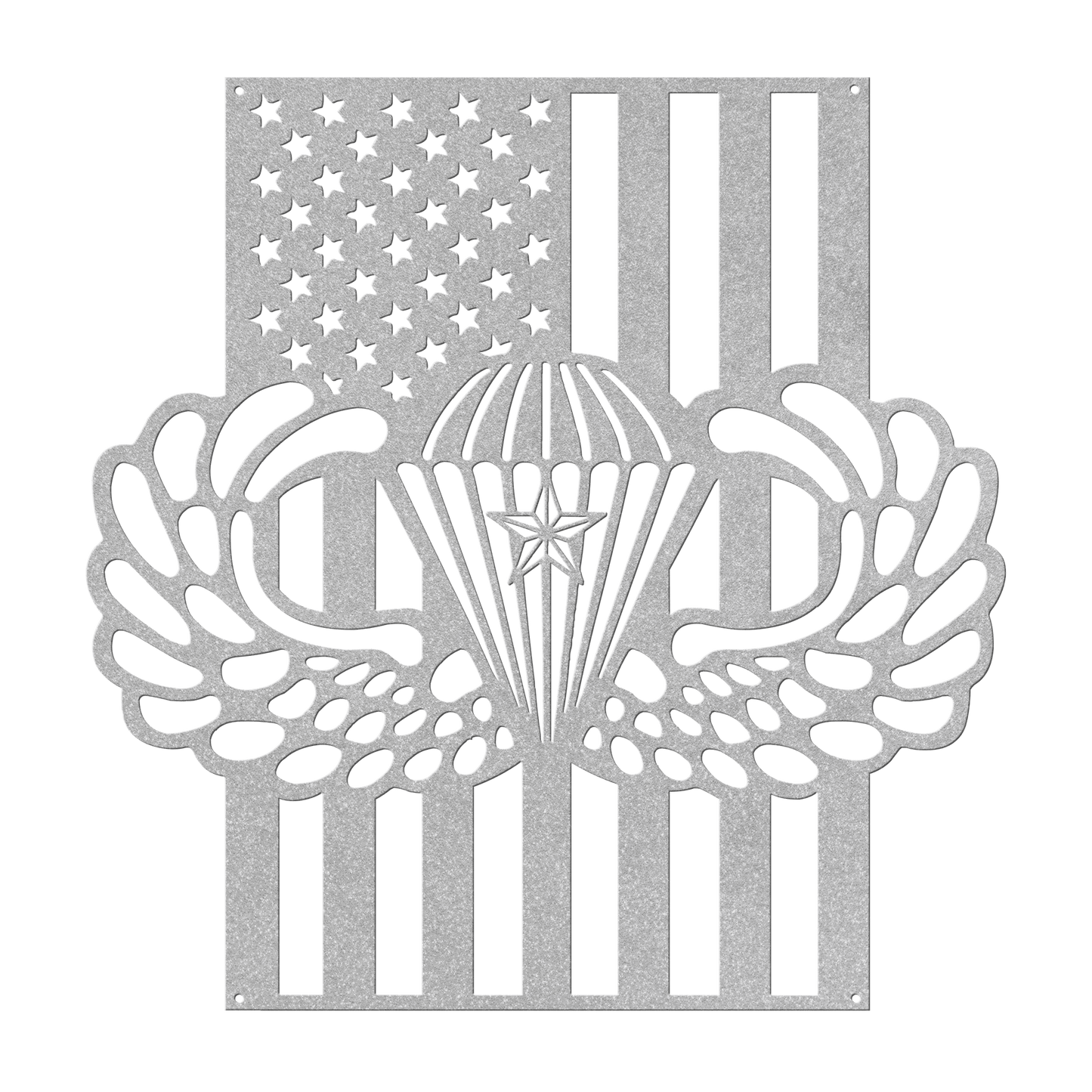 Paratrooper Jump Wings With Combat Star | American Flag Tribute - MAIKERU STUDIO