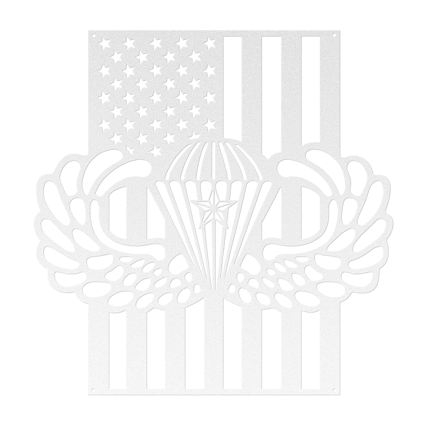Paratrooper Jump Wings With Combat Star | American Flag Tribute - MAIKERU STUDIO