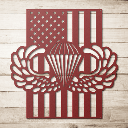 Paratrooper Jump Wings | Airborne Military Metal Wall Art - MAIKERU STUDIO