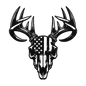 Patriotic Buck Skull Metal Wall Art | American Flag Trophy Mount Decor - MAIKERU STUDIO