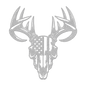 Patriotic Buck Skull Metal Wall Art | American Flag Trophy Mount Decor - MAIKERU STUDIO