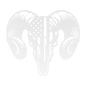 Patriotic Ram Skull Metal Wall Art | Rustic Ranch Strength Tribute - MAIKERU STUDIO