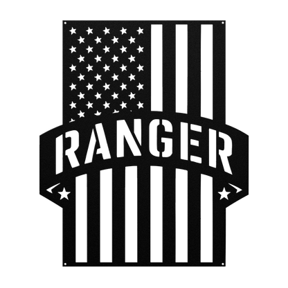 Ranger Tribute | American Flag Metal Wall Art - MAIKERU STUDIO