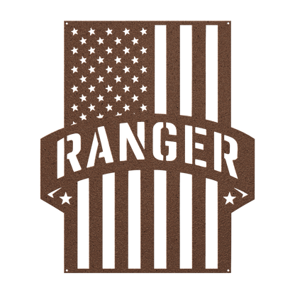 Ranger Tribute | American Flag Metal Wall Art - MAIKERU STUDIO