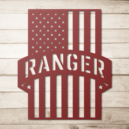 Ranger Tribute | American Flag Metal Wall Art - MAIKERU STUDIO