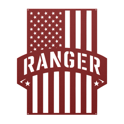 Ranger Tribute | American Flag Metal Wall Art - MAIKERU STUDIO
