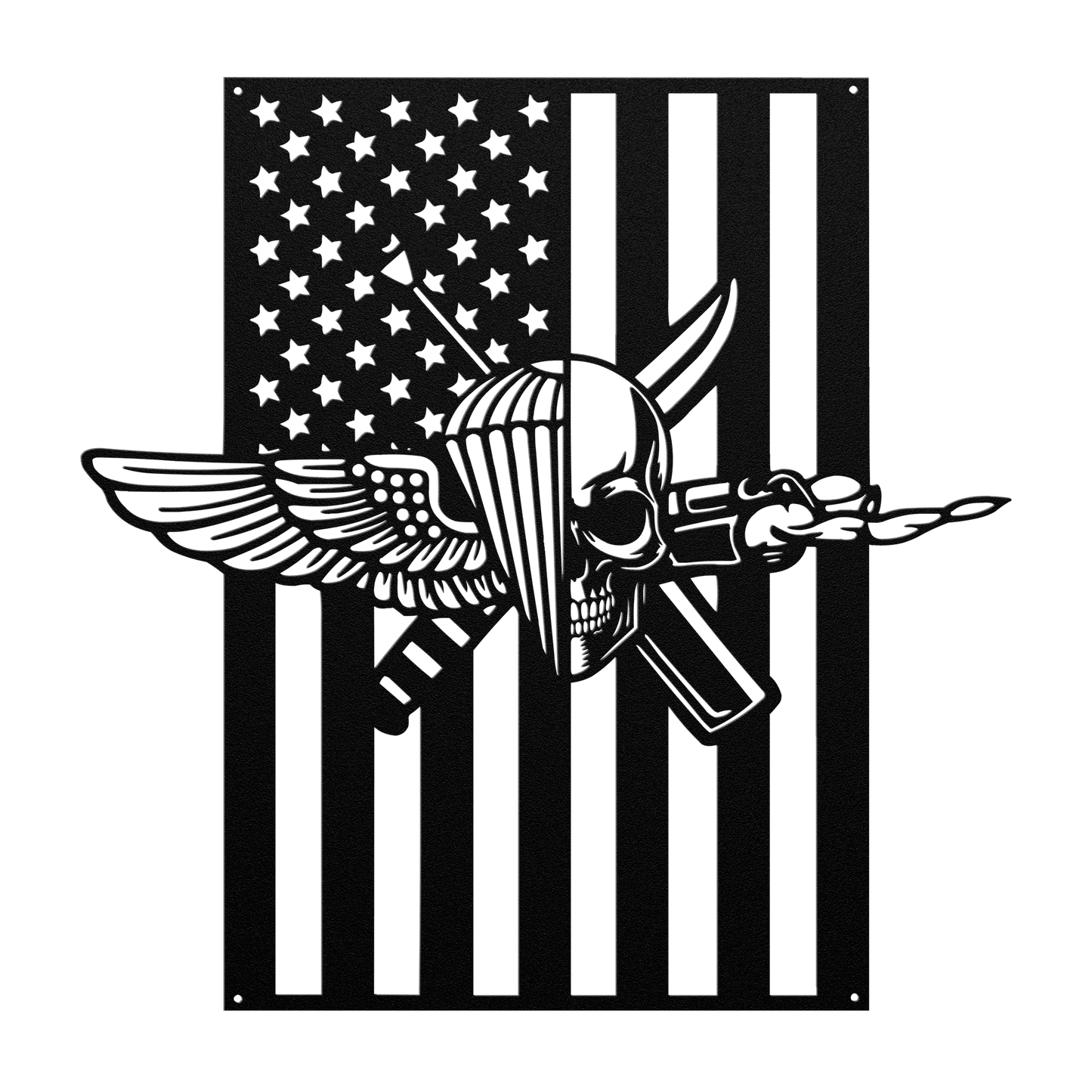 Recon Jack | American Flag Tribute Metal Wall Art - MAIKERU STUDIO