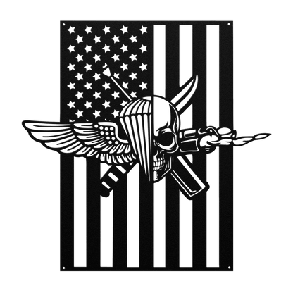 Recon Jack | American Flag Tribute Metal Wall Art - MAIKERU STUDIO