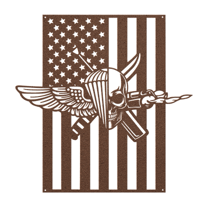 Recon Jack | American Flag Tribute Metal Wall Art - MAIKERU STUDIO