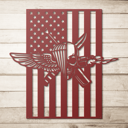 Recon Jack | American Flag Tribute Metal Wall Art - MAIKERU STUDIO