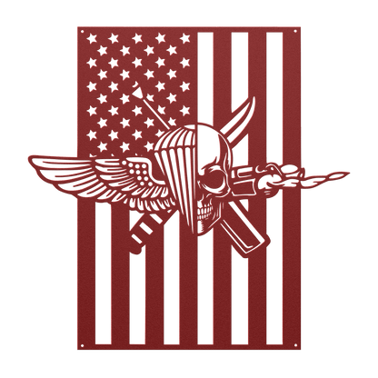 Recon Jack | American Flag Tribute Metal Wall Art - MAIKERU STUDIO