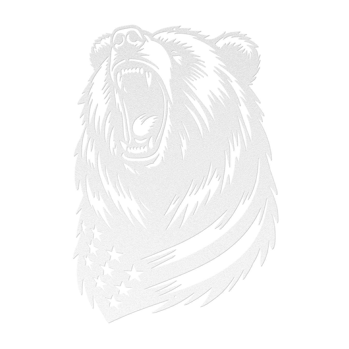 Roaring Grizzly Bear With American Flag Metal Wall Art - Patriotic Wilderness Decor - MAIKERU STUDIO