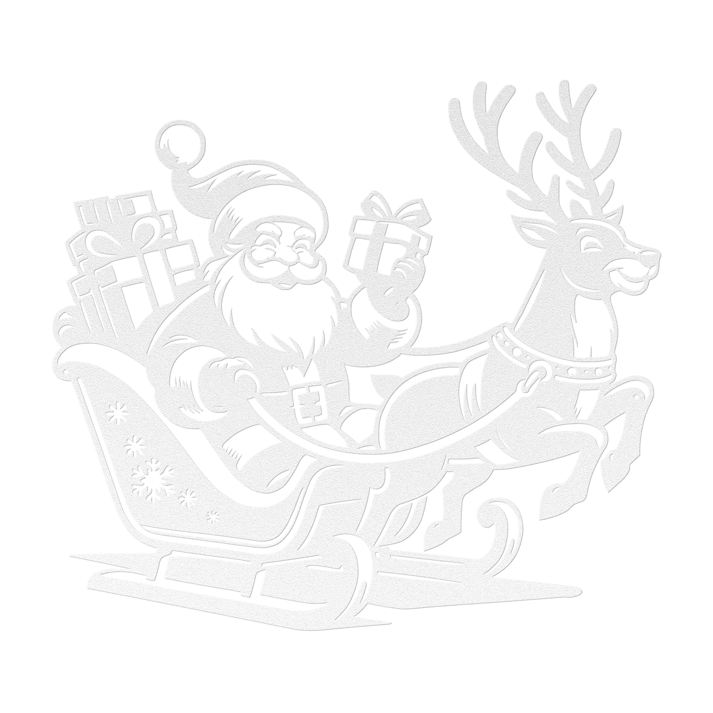 Santa Claus & Reindeer Metal Wall Art | Rustic Christmas Decor - MAIKERU STUDIO