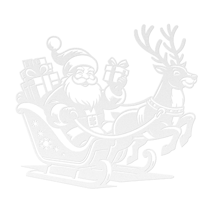 Santa Claus & Reindeer Metal Wall Art | Rustic Christmas Decor - MAIKERU STUDIO