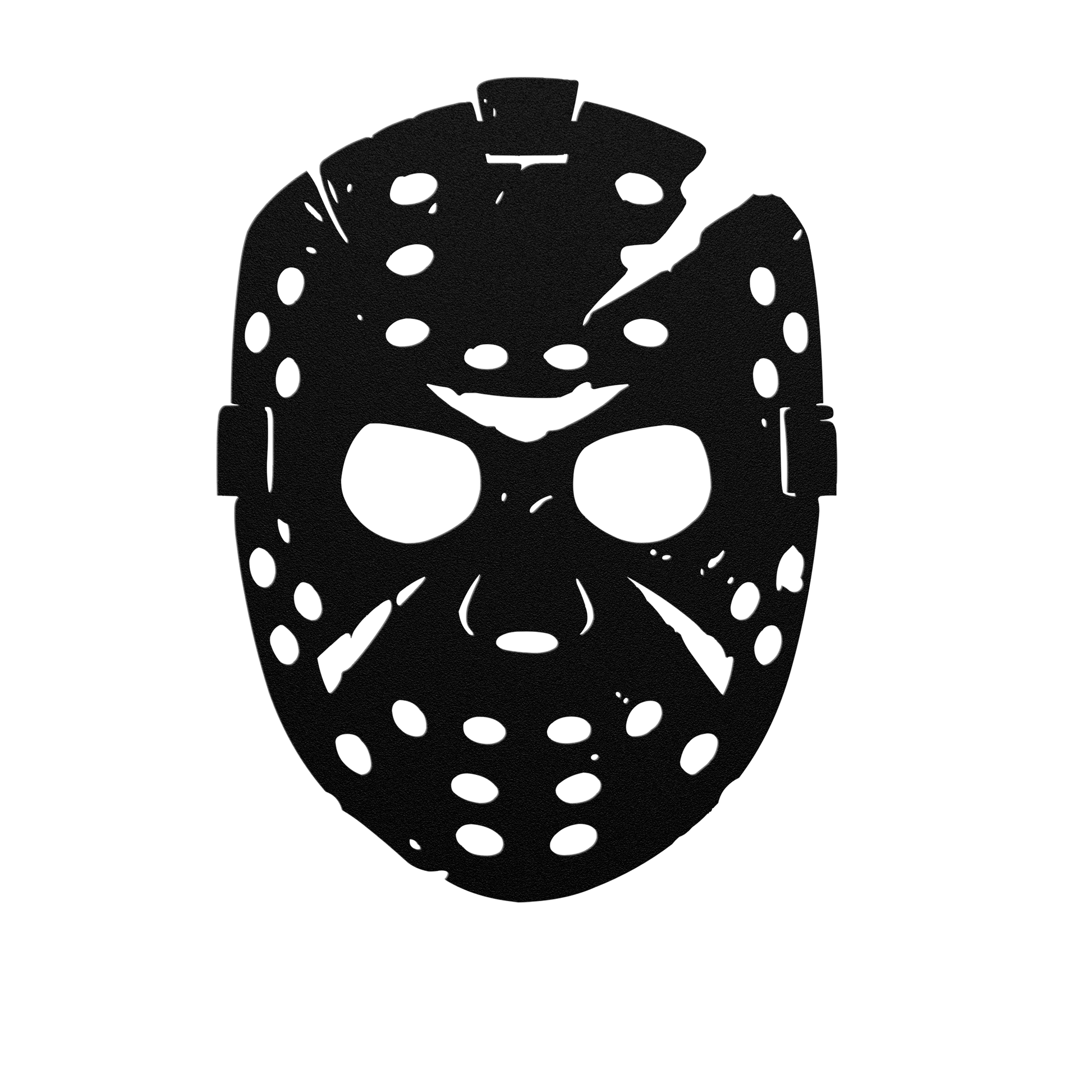 Scary Halloween Hockey Mask Metal Wall Art - MAIKERU STUDIO
