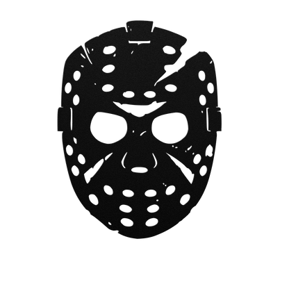 Scary Halloween Hockey Mask Metal Wall Art - MAIKERU STUDIO