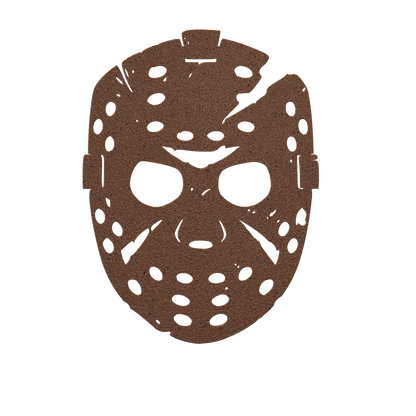 Scary Halloween Hockey Mask Metal Wall Art - MAIKERU STUDIO