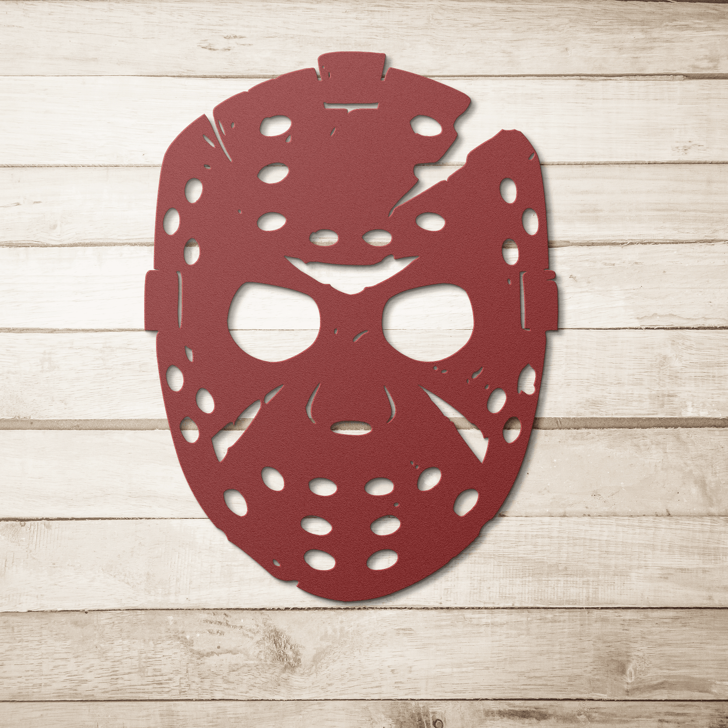 Scary Halloween Hockey Mask Metal Wall Art - MAIKERU STUDIO