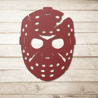 Scary Halloween Hockey Mask Metal Wall Art - MAIKERU STUDIO