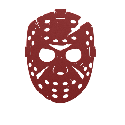 Scary Halloween Hockey Mask Metal Wall Art - MAIKERU STUDIO