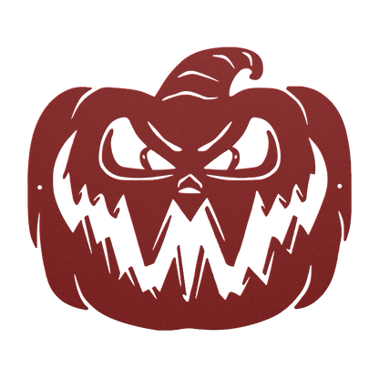 Scary Halloween Pumpkin Metal Wall Art - MAIKERU STUDIO