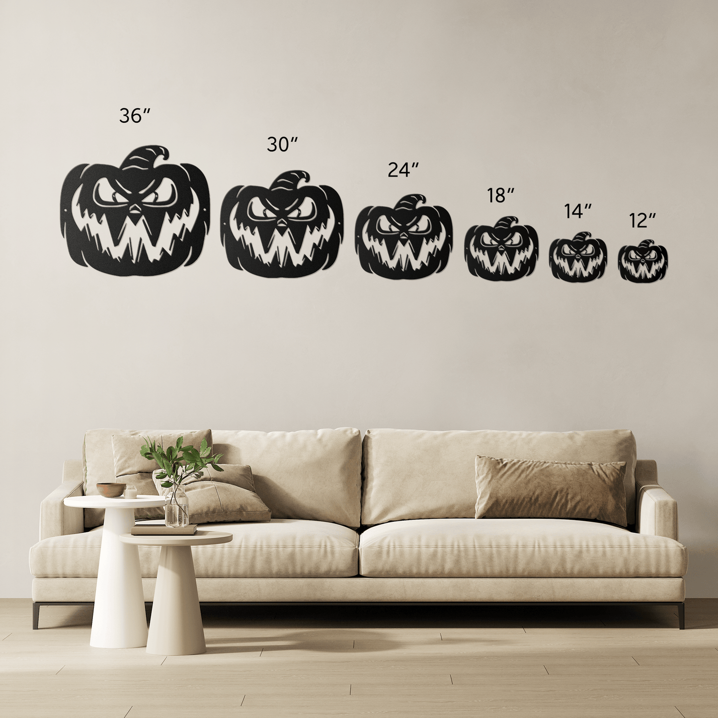 Scary Halloween Pumpkin Metal Wall Art - MAIKERU STUDIO