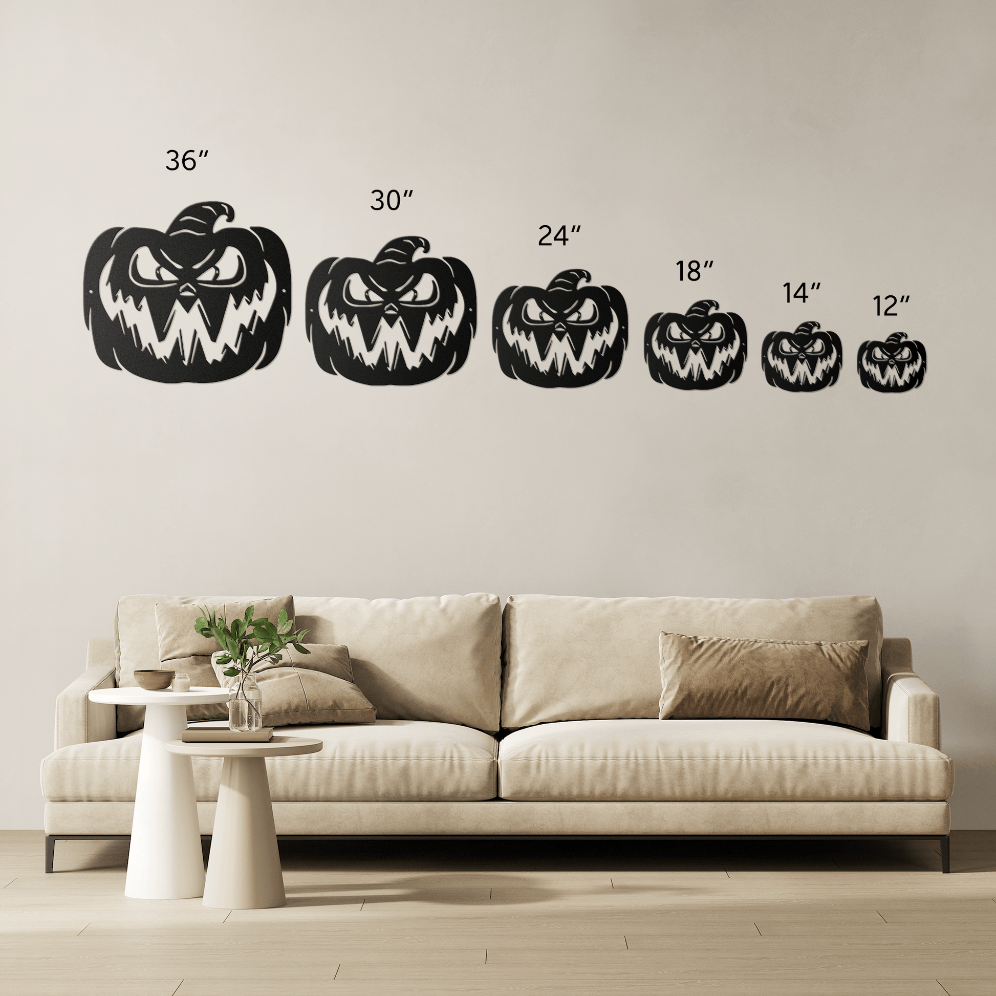 Scary Halloween Pumpkin Metal Wall Art - MAIKERU STUDIO
