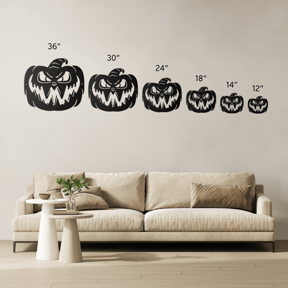 Scary Halloween Pumpkin Metal Wall Art - MAIKERU STUDIO