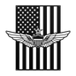 Senior Aviation Wings Badge | American Flag Wall Art Tribute - MAIKERU STUDIO