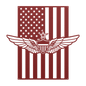 Senior Aviation Wings Badge | American Flag Wall Art Tribute - MAIKERU STUDIO