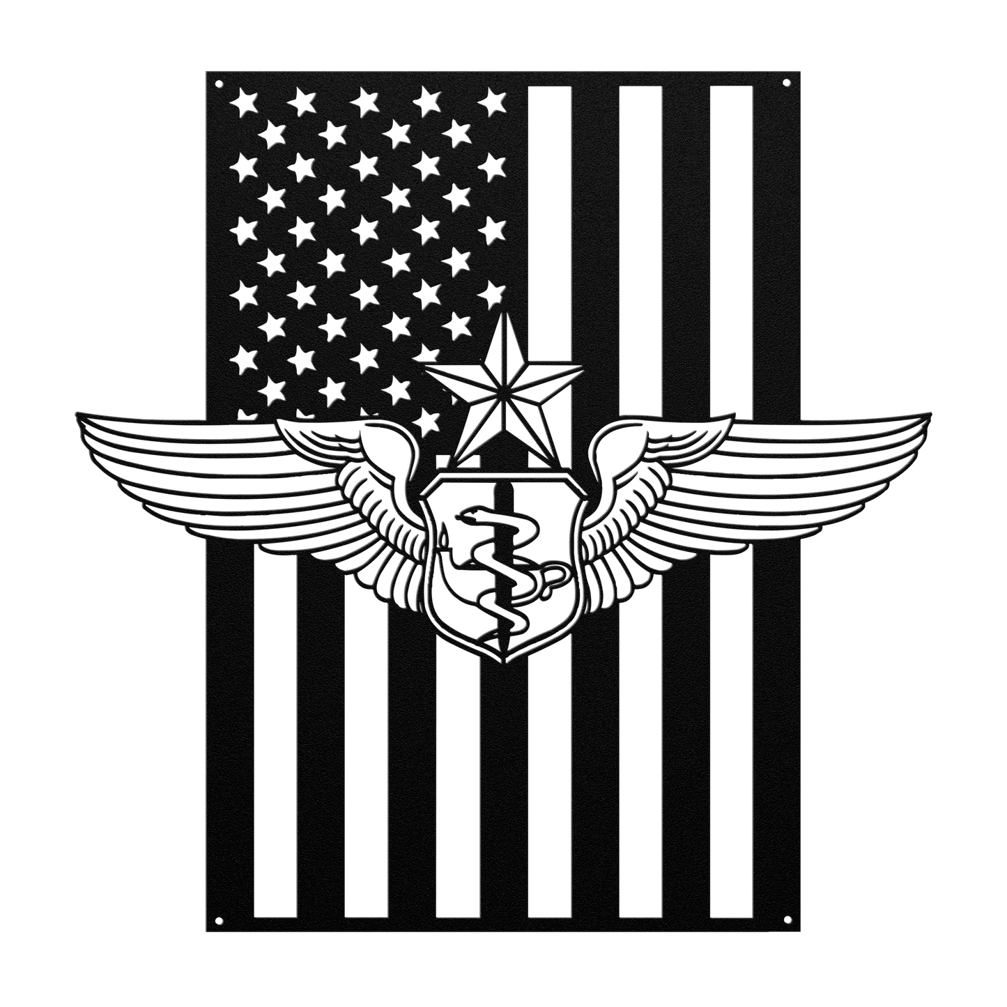 Senior Flight Nurse Wings | American Flag Tribute - MAIKERU STUDIO