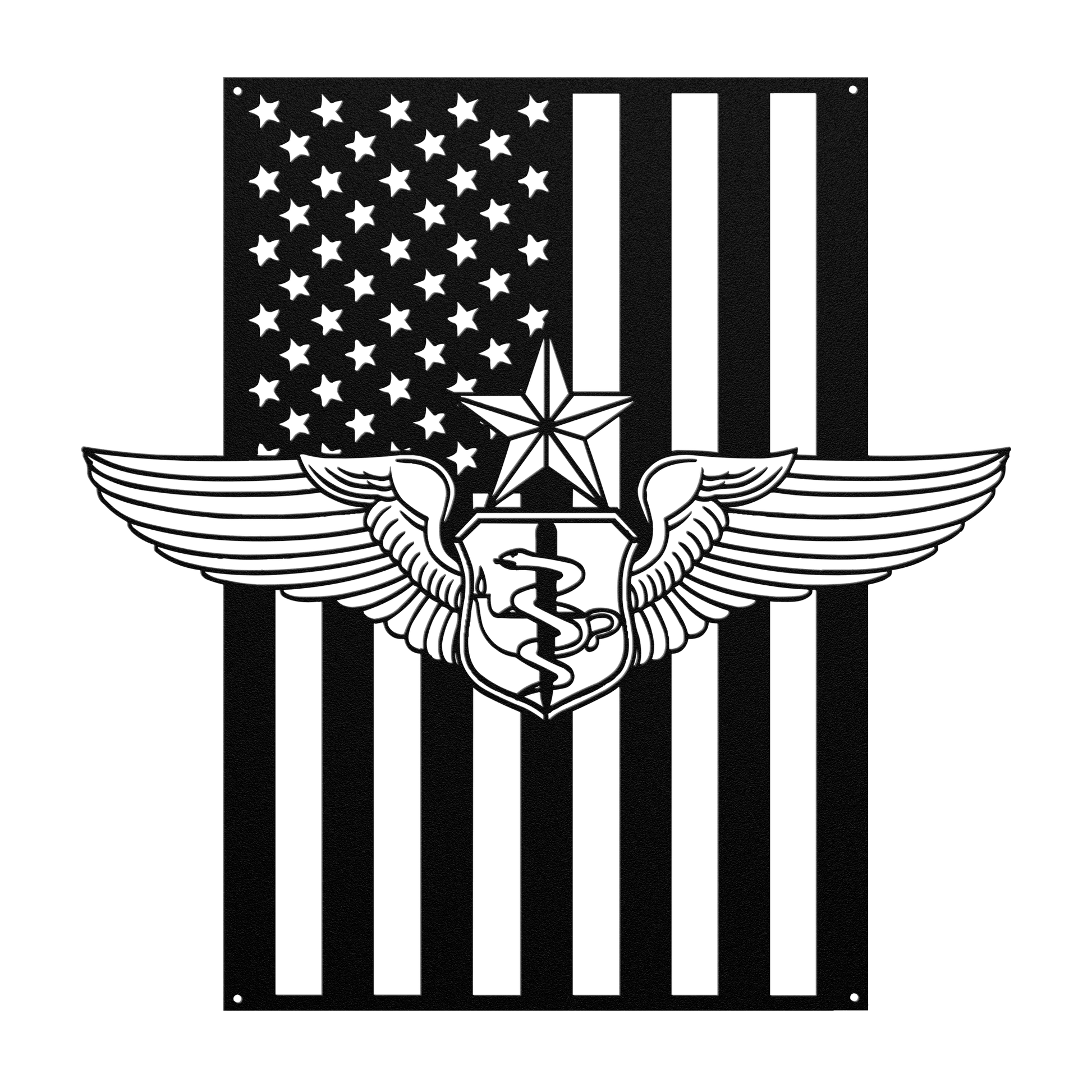 Senior Flight Nurse Wings | American Flag Tribute - MAIKERU STUDIO
