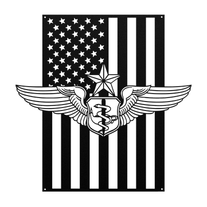 Senior Flight Nurse Wings | American Flag Tribute - MAIKERU STUDIO