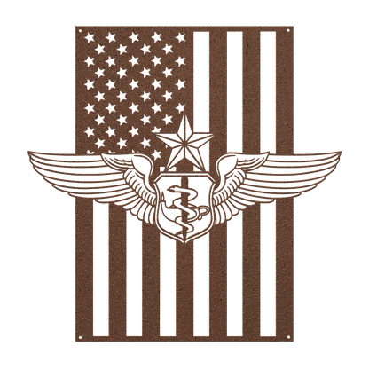 Senior Flight Nurse Wings | American Flag Tribute - MAIKERU STUDIO