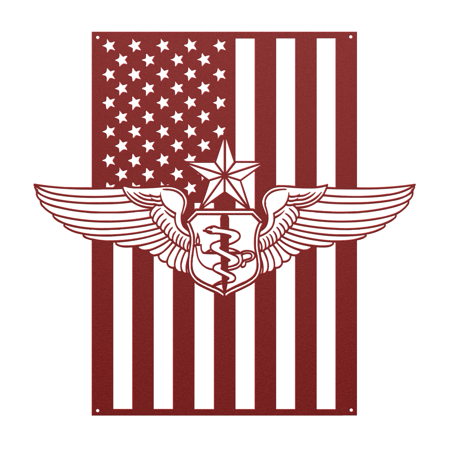 Senior Flight Nurse Wings | American Flag Tribute - MAIKERU STUDIO