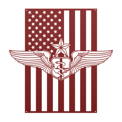Senior Flight Nurse Wings | American Flag Tribute - MAIKERU STUDIO