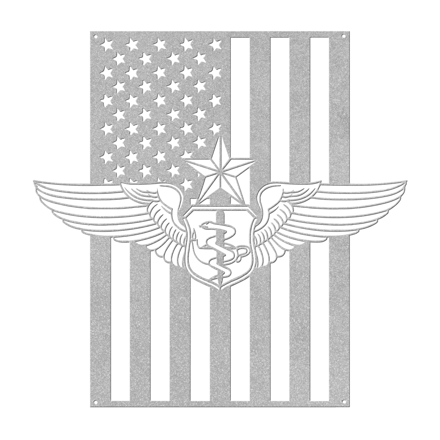 Senior Flight Nurse Wings | American Flag Tribute - MAIKERU STUDIO