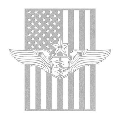 Senior Flight Nurse Wings | American Flag Tribute - MAIKERU STUDIO