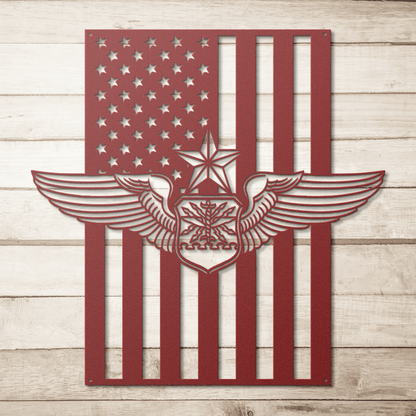 Senior Navigator Wings | American Flag Tribute - MAIKERU STUDIO