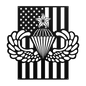 Senior Parachutist Badge Metal Wall Art | Airborne Jump Wings With American Flag - MAIKERU STUDIO