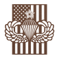 Senior Parachutist Badge Metal Wall Art | Airborne Jump Wings With American Flag - MAIKERU STUDIO