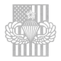 Senior Parachutist Badge Metal Wall Art | Airborne Jump Wings With American Flag - MAIKERU STUDIO