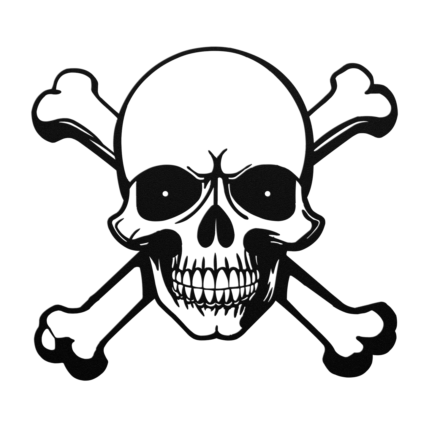 Skull And Cross Bones Halloween Metal Wall Art - MAIKERU STUDIO
