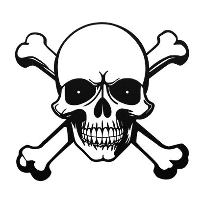 Skull And Cross Bones Halloween Metal Wall Art - MAIKERU STUDIO