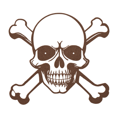 Skull And Cross Bones Halloween Metal Wall Art - MAIKERU STUDIO