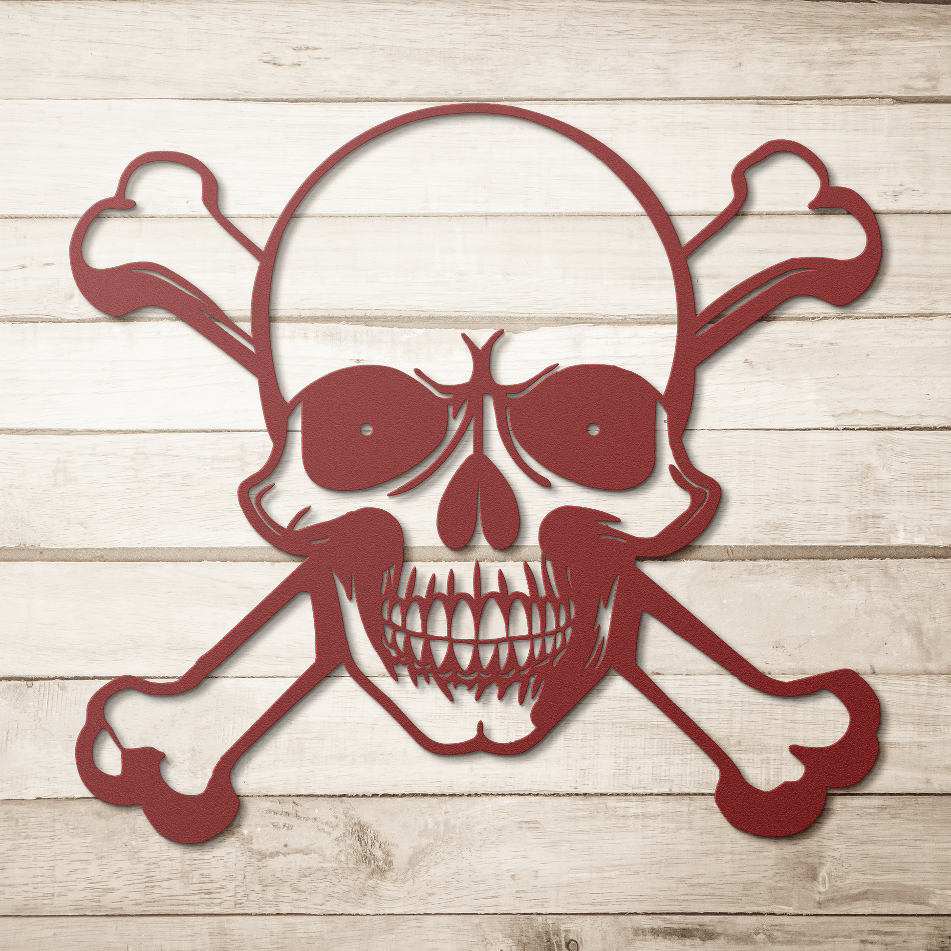 Skull And Cross Bones Halloween Metal Wall Art - MAIKERU STUDIO