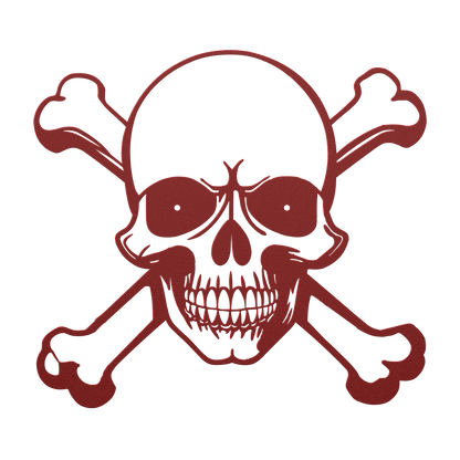 Skull And Cross Bones Halloween Metal Wall Art - MAIKERU STUDIO