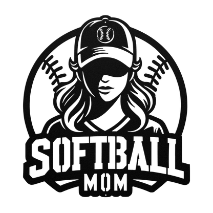 Softball Mom Metal Wall Art - MAIKERU STUDIO