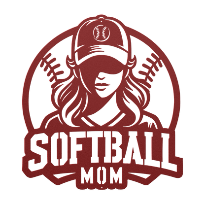 Softball Mom Metal Wall Art - MAIKERU STUDIO