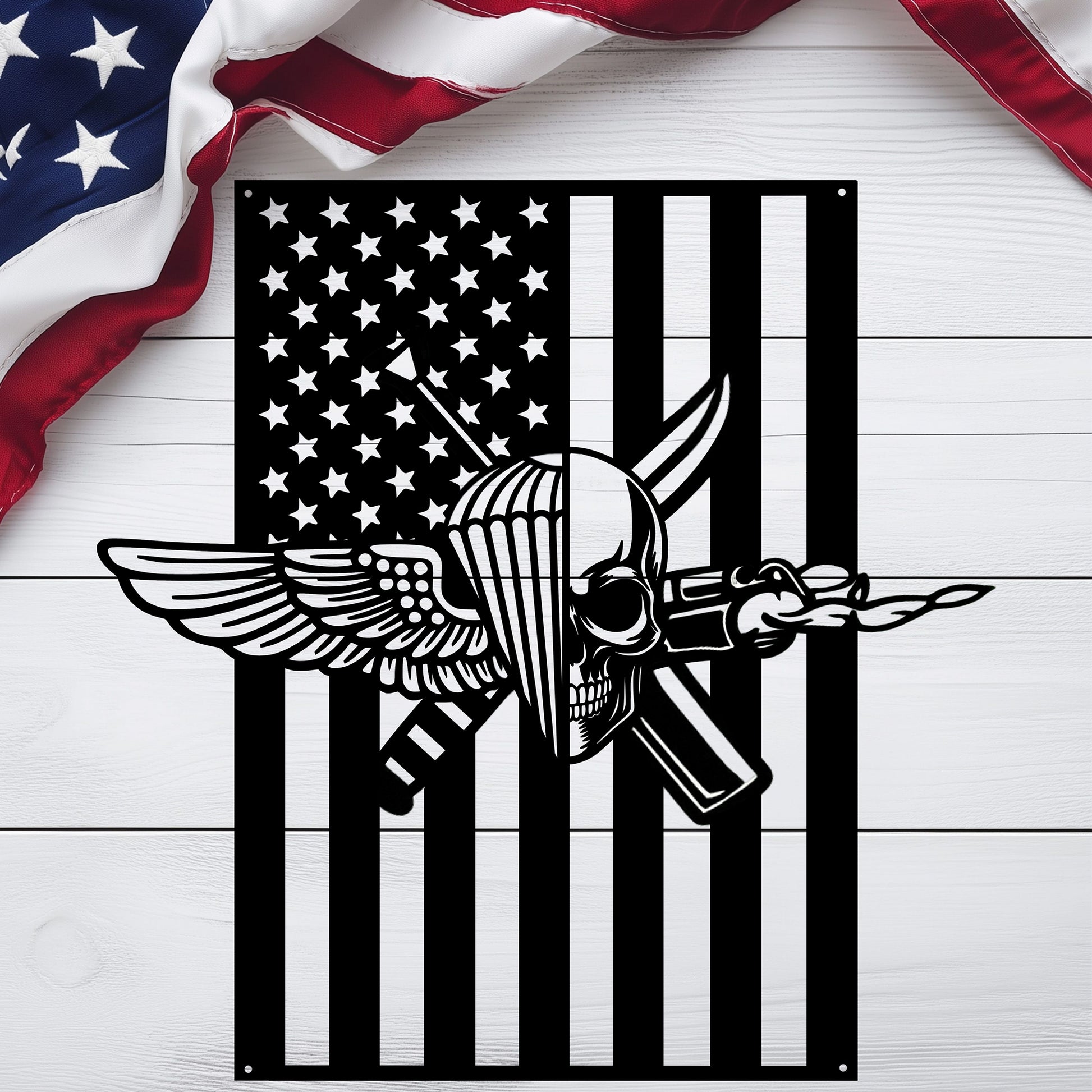 Recon Jack | American Flag Tribute Metal Wall Art - MAIKERU STUDIO